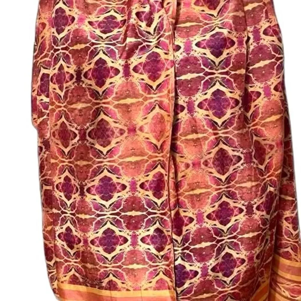 Brocade geometric kaleidoscope print damask bohemian pattern silk 70 X 50